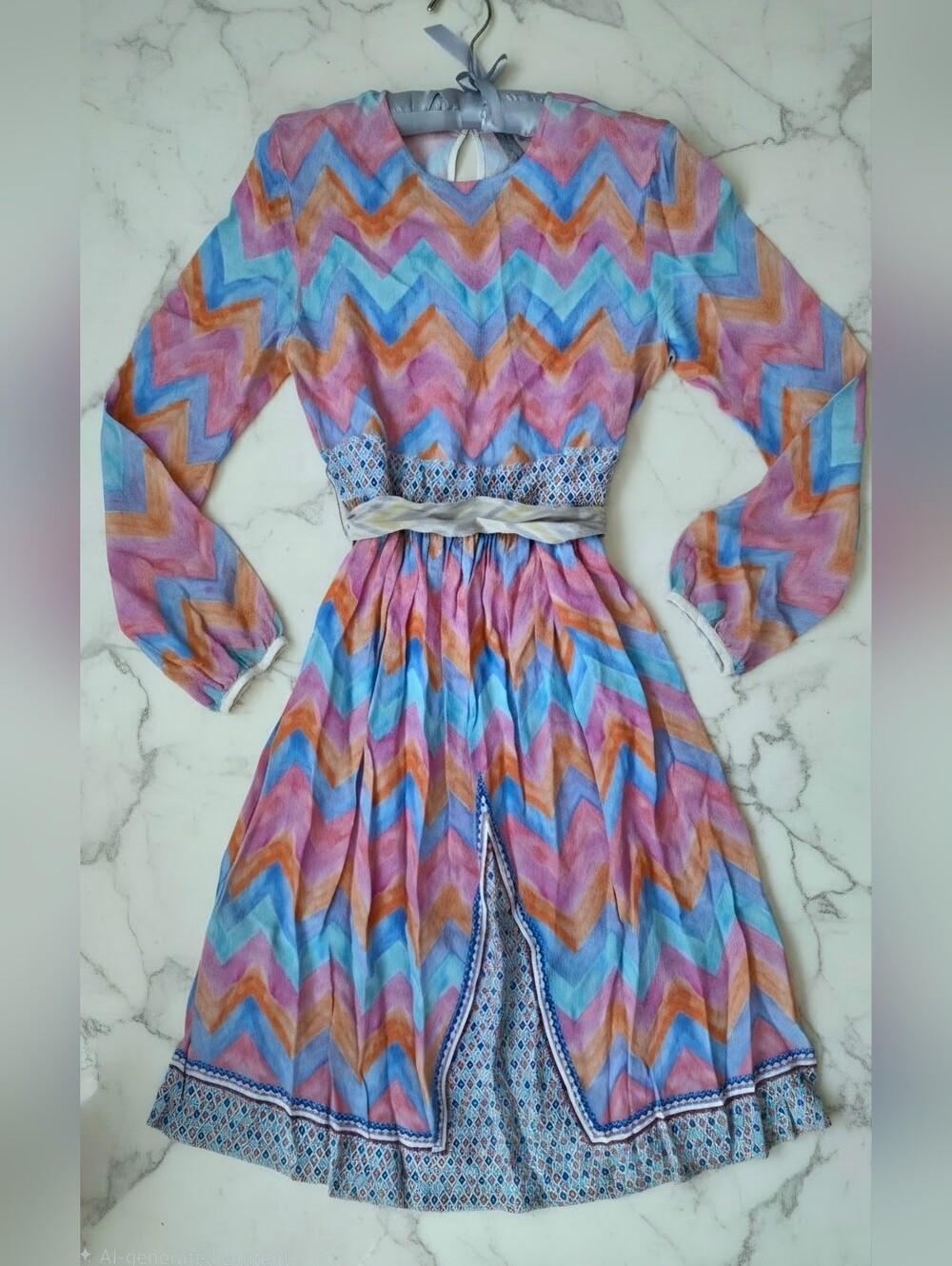 Bl^nk London Anthropologie Viscose Boho Artsy Festival Cowgirl Midi Blank Dress